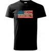 Americká vlajka stará - Tričko extra veľké (5-8XL) - 5XL ( Čierna )