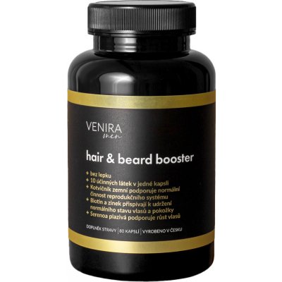 Venira Hair & beard booster pre mužov 40 denná kôra 80 kapsúl