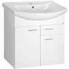 Aqualine ZOJA umývadlová skrinka 61,5x74x32cm, 2x dvierka, 1x zásuvka, biela 51065A