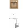 Alveus ATROX 10 SET kuchynský granit. drez so sifón. 40x50 Beige + batéria SIROS Chróm ATROX10G55+SIROSCHROM