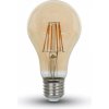 V-TAC Jantárová LED filament žiarovka E27 A67 8W