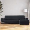 Nueva Textura poťahy HARMONIA antracitová sedačka s otomanom vpravo 210 - 320 cm