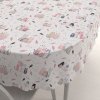 Biante Detský bavlnený oválny obrus Sandra SA-654 Mačací svet ružovo-hnedý na bielom 50x100 cm