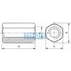 Matica predlžovacia 3d DIN 6334 M16x48 |06| pozink