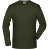 James & Nicholson Tričko JN 56, elastické, dlouhý rukáv, pánské COT02005655005-olive 2XL Olivová