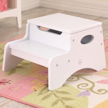 KidKraft Stolček s úložným priestorom Step n' Store White