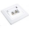 Solarix Zásuvka CAT6 UTP 2 x RJ45 pod omítku bílá SX9-2-6-UTP-WH