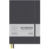 SHKOLYARYK Poznámkový zošit A5 linajkový tvrdý koženkový obal Genius tmavosivá