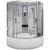 Aplomo Luxor White 135x135x220 Parný masážny sprchový box s hydromasážnou vaňou, MO-08135SW