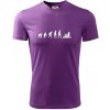 Evolúcia veslovanie 1 človek - Pánske tričko Fantasy športové - L ( Fialová )