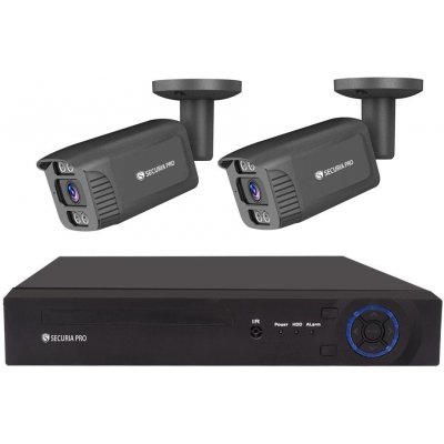 Securia Pro IP kamerový systém NVR2CHV4S-B smart, čierny Nahrávanie: 4TB disk
