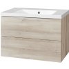 MEREO Aira Kúpeľňová skrinka s umývadlom 810x578x465 mm, 2 zásuvky, dub Kronberg/liaty mramor, CN721M