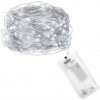 SPRINGOS LED reťaz Nano - 5m, 50LED, 3xAA, studená biela