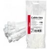Plastové sťahovacie pásky, biele 4,8×200mm 100ks AMiO-04310