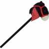 Kůň na tyči plyš 80cm na baterie se zvukem černý v sáčku (00516115)