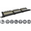 19'' patch panel Solarix 24xRJ45 CAT6 UTP s vyväzovacou lištou čierny 0,5 U SX24HD-6-UTP-BK 24000146