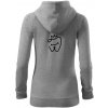 Zubárka princezná - Mikina dámska trendy zipper s kapucňou - XS ( Tmavosivý melír )