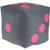 Detský taburet KOCKA 35 cm - šedá + ružová