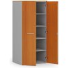 Kancelárska policová skriňa PRIMO GRAY s dverami, 1781 x 800 x 600 mm, sivá/čerešňa