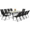 Kovový záhradný nábytok Modena pre 10 osôb s veľkým stolom Garden Point black