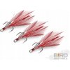 Delphin B!rd Hook Triple Červené Pierka veľ.8 3 ks