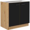 Dolná kuchynská skrinka Modena, 80 cm, dub artisan/čierna
