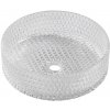 SAPHO - MARAGUA gravírované sklenené umývadlo na dosku priemer 39,5cm, číre sklo TY214CL