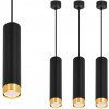 Závesná lampa trubica stropná LED čierna zlatá luster svietidlo do obývačky x3