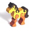 Fauna Dřevěné vkládací puzzle z masivu malý kůň hnědý