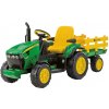 Peg-Pérego Zeleno-žltý Elektrický Traktor s vlečkou John Deere Ground Force