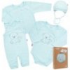 Dojčenská súprava do pôrodnice New Baby For Sweet Bear biela Modrá 56 (0-3m)