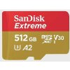 SanDisk SanDisk Extreme - Flash-Speicherkarte (microSDXC-an-SD-Adapter inbegriffen) pamäťová karta micro SDHC 512 GB Class 10 UHS-I nárazuvzdorné , vodotesné; SDSQXAV-512G-GN6MA