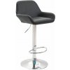 Barová stolička Braga umelá koža chróm, čierna