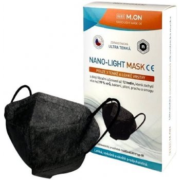 nano M.ON nano LIGHT MASK nano rúško v tvare respirátora čierne 10 ks