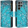 Peňaženkové kožené puzdro Drawing na Samsung Galaxy S24 Ultra 5G - Plum Blossom