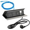 LEGRAND elektrická zásuvka PopUp, 2x 230V FR, USB A+C, RJ45 HDMI brúsený hliník