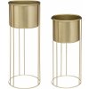 ATMOSPHERA KOVOVÝ kvetináč SO STOJANOM MAX GOLD 58 x 21,5 CM+41,5 x 18,5 CM ZLATÁ 2 ks