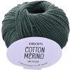 Pletacia vlna Drops COTTON MERINO UNI COLOUR 22 tmavá zelená