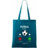 Futbal volá - Taška bavlnená - 42 x 38 cm ( Petrolejová )