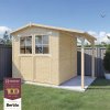 Bertilo Tonio 2 Plus vrátane šikmej strechy 297 x 233 cm prírodný