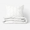 Goldea bavlnené posteľné obliečky - geometrické línie na bielom 200 x 200 a 2ks 70 x 90 cm