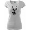 Jeleň z listov - Dámske tričko Pure - 2XL ( Biela )