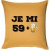 Je mi 60 pivo - Vankúš 50x50 - 50x50 - Iba poťah ( Zlatožltá )