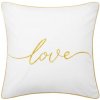 OBLIEČKA NA VANKÚŠ DEKORAČNÁ OZDOBNÁ GLAMOUR 45x45 LOVE BIELA ZLATÁ