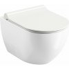 RAVAK SET Závésné WC so sedátkom Uni Chrome Rim, biela