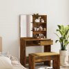 vidaXL Toaletný stolík so zrkadlom dymový dub 74,5x40x141 cm 820490