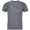 Ortovox pánské merino triko 185 Merino Tangram Logo TS M | farba: grey blend, veľkosť: XXL