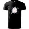 Baseball lopta v triku - Klasické pánske tričko vyššej gramáže - 2XL ( Čierna )