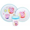 Protišmyková sada plastového riadu s kelímkom Prasiatko Pepina a Tomík | Peppa Pig