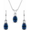 Set šperkov z bieleho zlata so zafírom a diamantmi KLENOTA S0360612